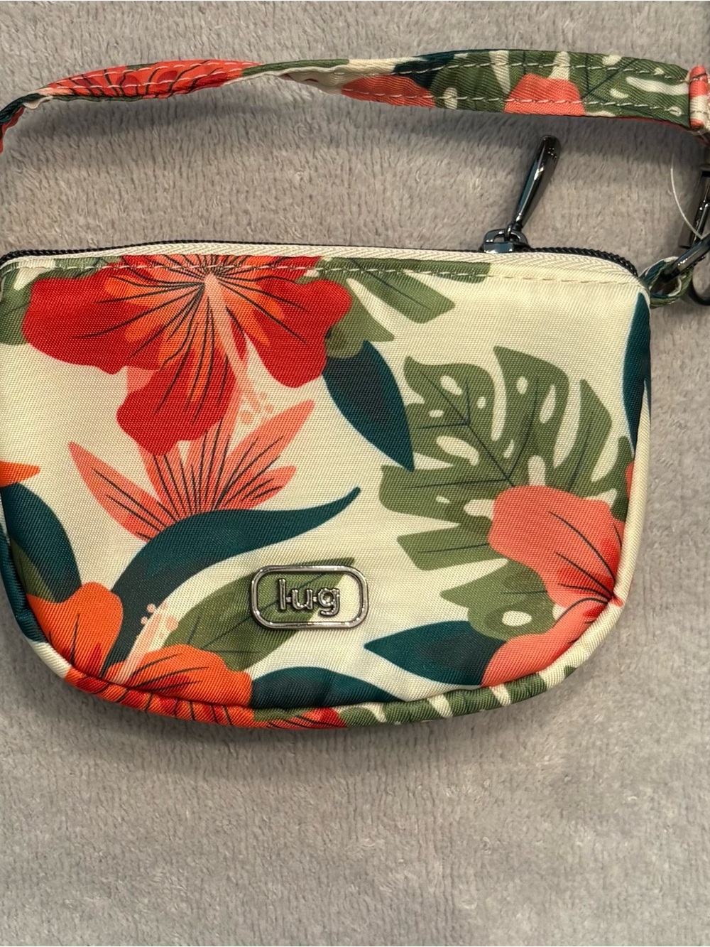 Lug  Sold Out Lush Luau  Disco Pouch Mini Wristlet with embroidered Pineapple